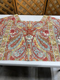 Pottery Barn Placemats, Set of 6, multicolor-rust, khaki, blue