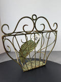The Garden Collection Green Wrought Iron Wall Pocket Planter Basket