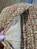 Pair of Pottery Barn XL Crocheted Jute Feather Throw Pillows
