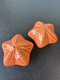 Orange Ceramic Sand Dollar Salt & Pepper Shakers