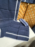 Navy/Gray Table Runners and Cloth Napkins, by Caravan, 10 pc