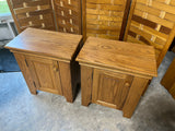 Oak Cupboard End Tables/Nightstands, Set of 2/Pair