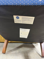 Ethan Allen Blue Upholstered Chair with Arm Covers