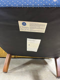 Ethan Allen Blue Upholstered Chair with Arm Covers