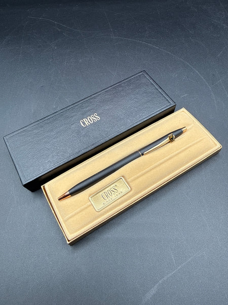(B) Black And Gold Matte Cross Pen With Case WORKS // 2 Available // *** PRICED INDIVIDUALLY ***