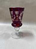 Bohemian Red Glass Goblet Vase