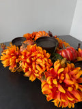 Autumn Faux Floral Candle Holder Centerpiece