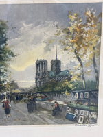 Color Etching Print of Paris by Charles Blondin; Signed & Numbered