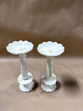 Pair Of Heavy French Chic Candle Stick Holders With Two Unused Candles