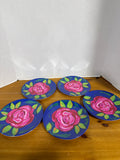Rose Design Melamine Salad Plates