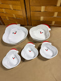Santa Clause Head Dishes - 5 Pieces