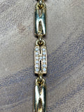 Gold Tone Bracelet with Faux Diamond “H” Accent