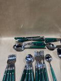 Green Flatware Set - 31 Pieces