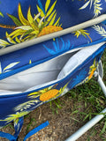 Blue Pineapple Tommy Bahama Back Pack Low Sitting Beach Chair with Pillow & Cooler Pocket