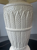 Botanical Cream Embossed Ceramic Table Lamp (WORKS)