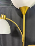 Gold Tone Torchiere Floor Lamp with Gooseneck Reading Lamps (WORKS)