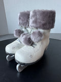 Resin & Faux Fur Glittery Ice Skates Decor or Planter