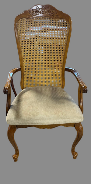 Haynes Furniture Cane Back Arm Chair