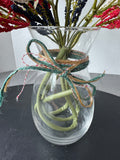 Red, White & Blue Faux Berries Arrangement in Clear Glass Vase