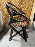 Chinese Horseshoe Back Folding Arm Chair with Cushion
