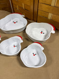Santa Clause Head Dishes - 5 Pieces