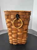 Primitive Vintage Woven Wastebasket
