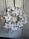 White Floral Winter Christmas Wreath