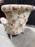 Cream/Red Floral Upholstered Chair