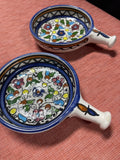 Set of 2 Painted Pottery Bowls/Pans