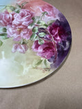 Limoges France Hand Painted Floral Cake Plate - Signed
