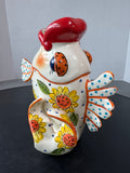 Colorful Ceramic Gluggle Jug Sunflower Fish Pitcher