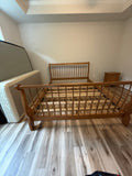 Oak California King Bed with Rails and Slats