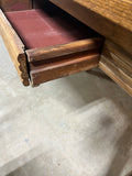 Oak Library Table with Drawer