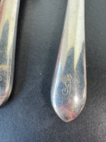 3-Piece Unbranded Stainless Serving Flatware with Sterling Silver Handles