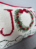 Joy to the World Needlepoint Holiday Accent Pillow