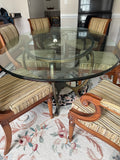 Oval Glass Top Dining Table with (6) Chairs by Councill ***HEAVY ITEM***READ DESCRIPTION CAREFULLY***