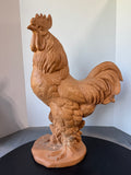 XL Italian Carved Terra Cotta Clay Rooster