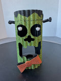 Glittery Frankenstein Metal Tea Light Candle Luminary