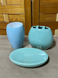 Wamsutta Green & Blue Ceramic Bath Accessories, 3 pc