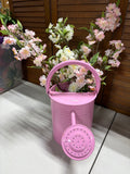 Pink Metal Watering Can w/Faux Blooming Dogwood Stems(3)