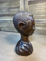 African Tribal Man Wooden Bust