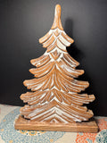 Natural Wood Tree with Snow Accents