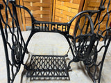 Antique Singer Base with Glass Top