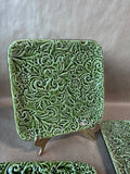Green Botanical Appetizer Plates With Cheese Knife - 5 Pieces