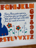 70’s Style Graphic of Mary, Mary Quite Contrary Nursery Rhyme Print by Karen Hoffman; Signed