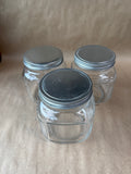 Lidded Clear Glass Jars