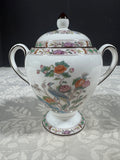 Wedgwood England Kutani Crane Globe Lidded Sugar Bowl (C)