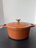 Brown Smith & Clark Ironworks 3 Qt Enameled Cast Iron Dutch Oven
