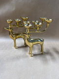 Mid Century Style Brass Reindeer Tealight Candle Holders - Pair