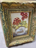 Gold Ornate Framed Primrose Flowers Still Life Miniature Print (C)